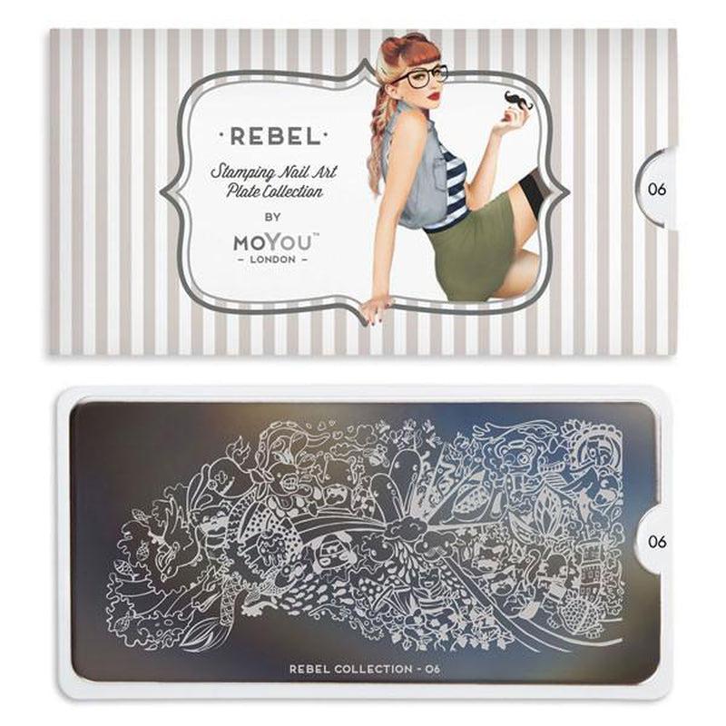 Rebel 06-Stamping Nail Art Stencil-[stencil]-[manicure]-[image-plate]-MoYou London