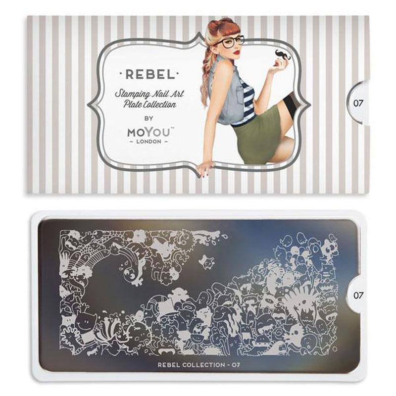 Rebel 07-Stamping Nail Art Stencil-[stencil]-[manicure]-[image-plate]-MoYou London