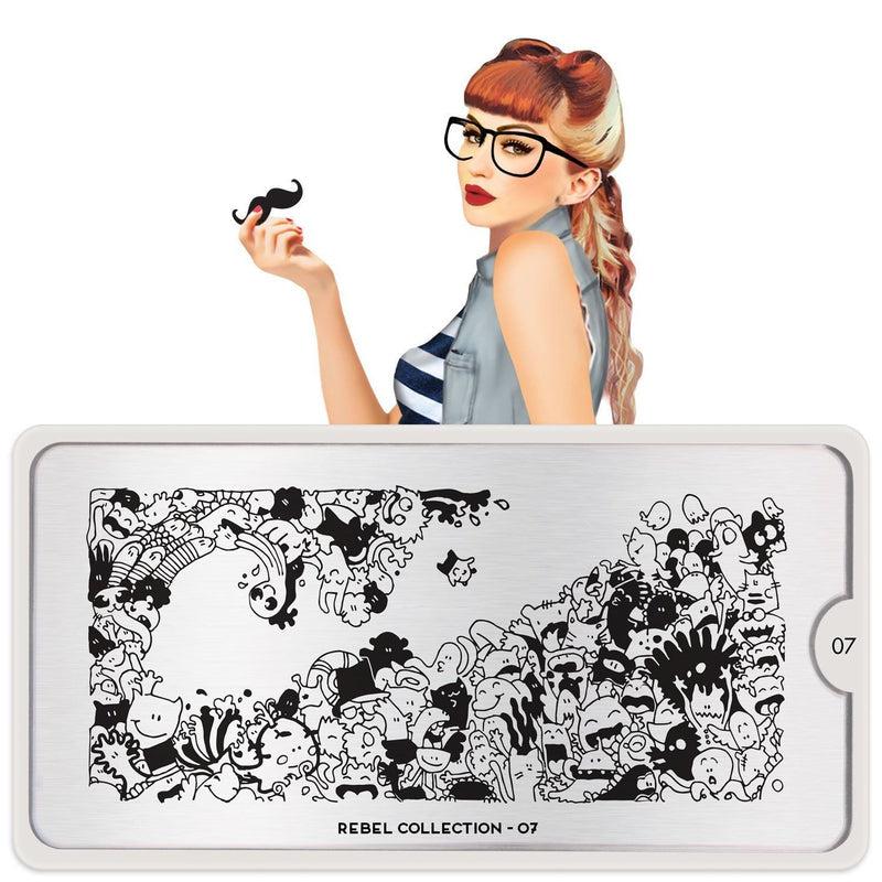 Rebel 07-Stamping Nail Art Stencil-[stencil]-[manicure]-[image-plate]-MoYou London