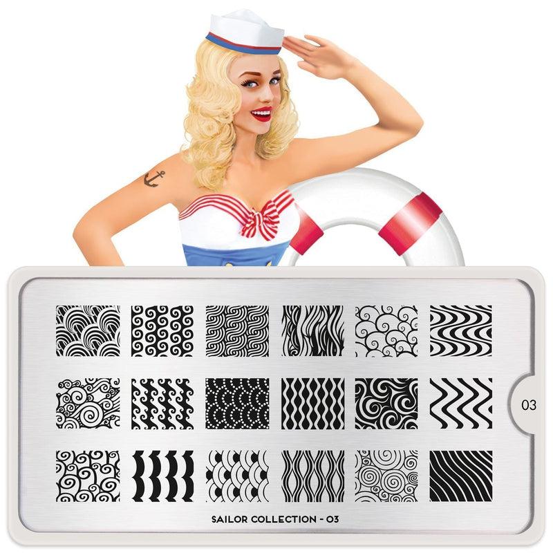 Sailor 03-Stamping Nail Art Stencil-[stencil]-[manicure]-[image-plate]-MoYou London