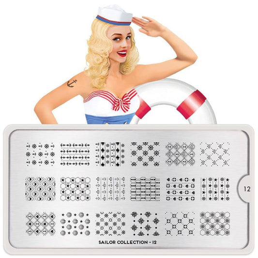 Sailor 12-Stamping Nail Art Stencil-[stencil]-[manicure]-[image-plate]-MoYou London
