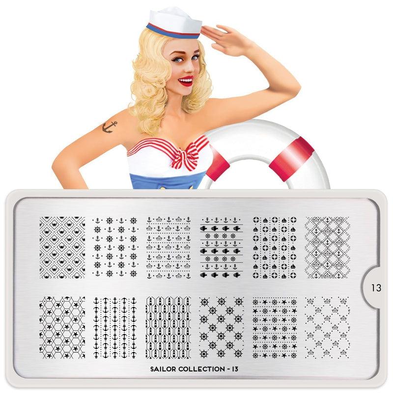 Sailor 13-Stamping Nail Art Stencil-[stencil]-[manicure]-[image-plate]-MoYou London