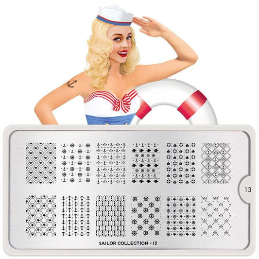 Sailor 13-Stamping Nail Art Stencil-[stencil]-[manicure]-[image-plate]-MoYou London