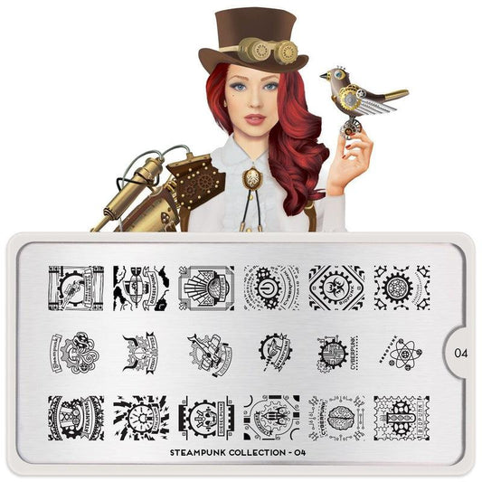Steampunk 04-Stamping Nail Art Stencil-[stencil]-[manicure]-[image-plate]-MoYou London