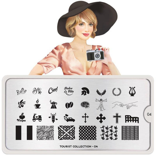 Tourist 04-Nail Art Stencils-[stencil]-[manicure]-[image-plate]-MoYou London