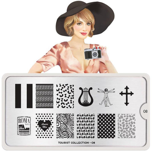 Tourist 08-Nail Art Stencils-[stencil]-[manicure]-[image-plate]-MoYou London