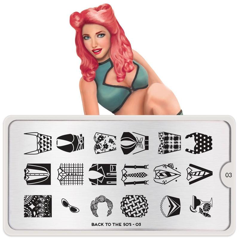 back to the 50s 03-Stamping Nail Art Stencils-[stencil]-[manicure]-[image-plate]-MoYou London