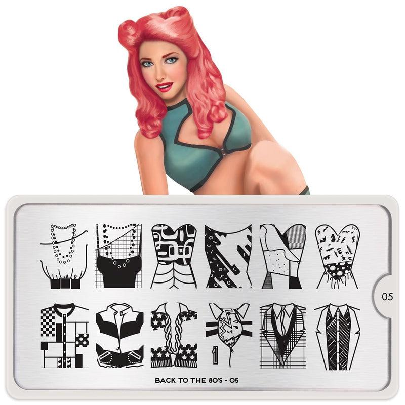 back to the 80s 05-Stamping Nail Art Stencils-[stencil]-[manicure]-[image-plate]-MoYou London